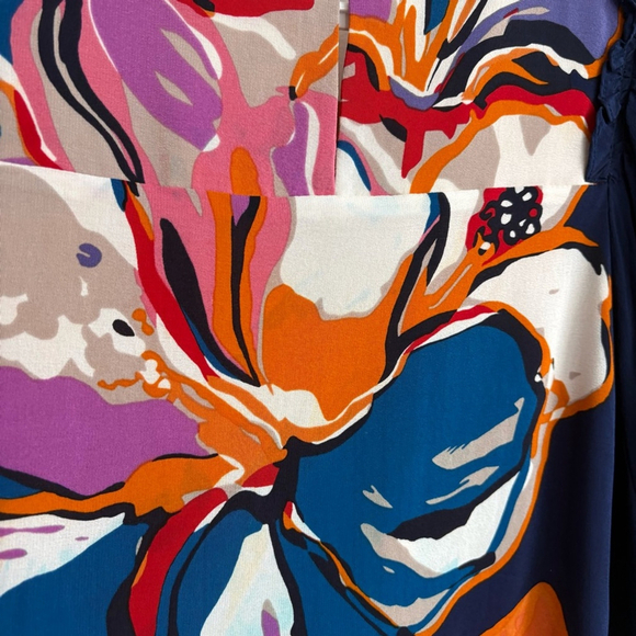 Anthropologie Maeve Floral Vero Flutter Sleeves Silk Shift Dress Sz Small - Picture 10 of 15